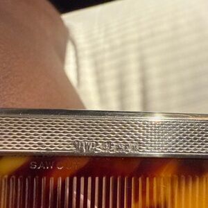 Vintage Tortoise Shell Comb with Sterling Silver handle